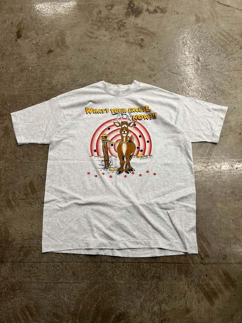 Vintage 90s Deer Elk Hunting Humor Single Stitch T Shirt Large